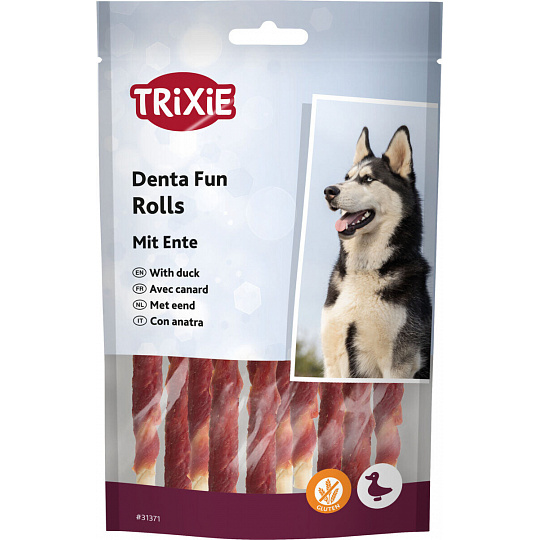 DentaFun tyčinka svázaná kachním masem 10 ks, 12 cm/80 g