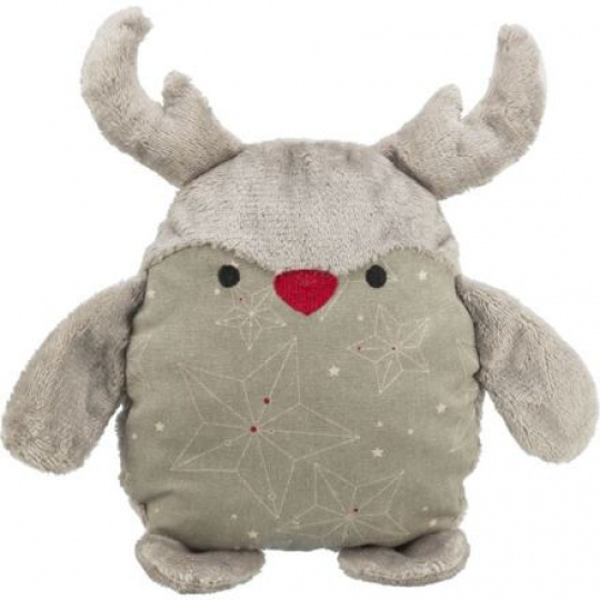 Xmas REINDEER - vánoční plyšový sob bez zvuku, 30 cm, látka/plyš