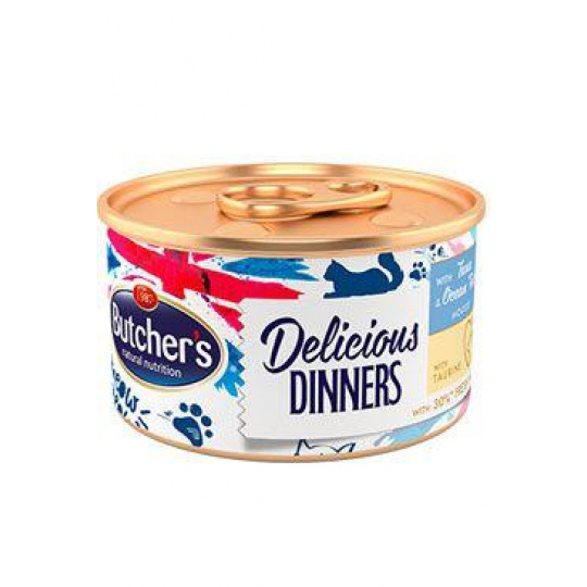 Butcher's Cat Delic.Dinners tuňák+ryby konz. 85g