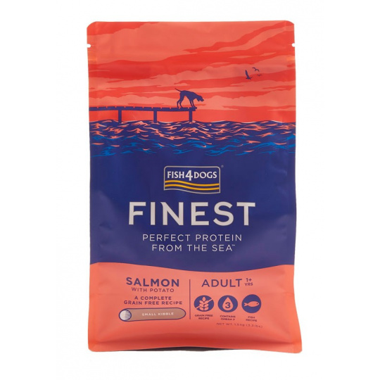 FISH4DOGS Finest Salmon S - suché krmivo pro psy - 1,5kg