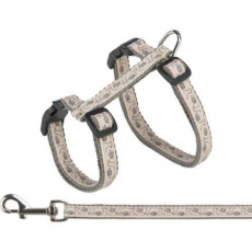 Postroj pro kočky s vodítkem, 27-45 cm/ 13mm, 1,20 m, šedá/béžová Postroj pro kočky s vodítkem, 27-45 cm/ 13mm, 1,20 m, šedá/béžová