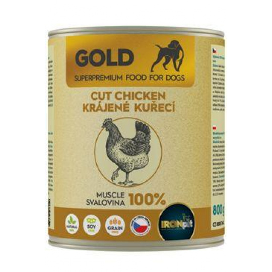 IRONpet Gold Dog konz. Chicken Cut Muscle 800g