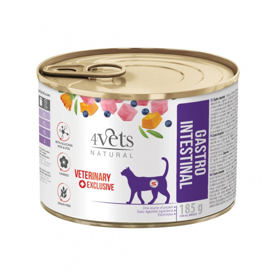 4VETS Natural Gastro Intestinal Cat - vlhké krmivo pro kočky - 185 g