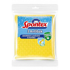 Utěrky houbové antibakteriální Spontex žluté 3ks