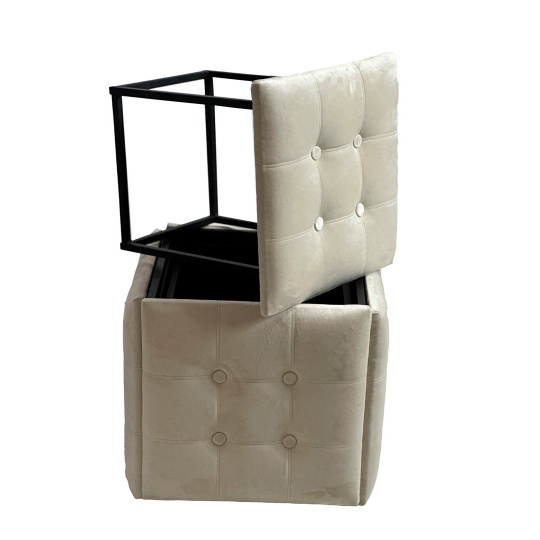 Puff-transformer 5v1 - 5 stoliček v 1 pouffe cream velvet 2250