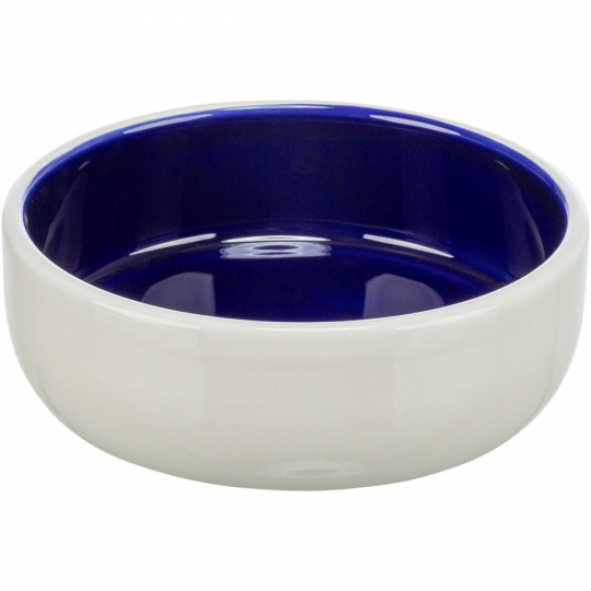 Keramická miska s glazurou 300ml/13 cm - krémovo/modrá