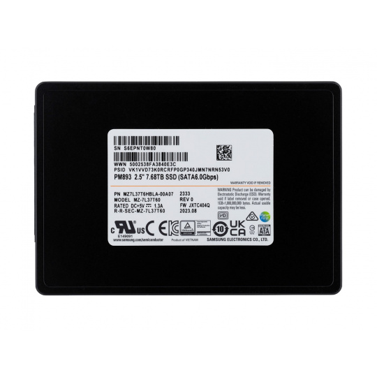 SSD Samsung PM893 7.68TB SATA 2.5" MZ7L37T6HBLA-00A07 (DWPD 1)