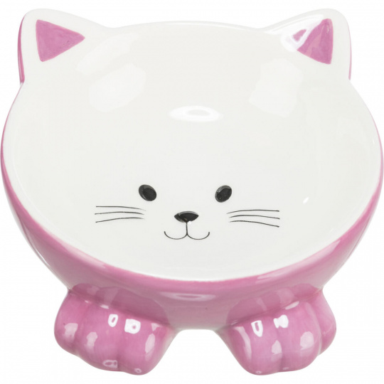 Keramická miska ergonomická 0.15 l/o 14 cm, vyvýšená, tvar kočka,