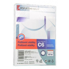 Obálka bílá samolepící C6  50ks 114x162mm