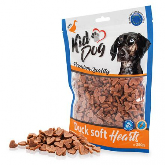 KIDDOG kachní srdíčka - tréninkové kousky 250 g