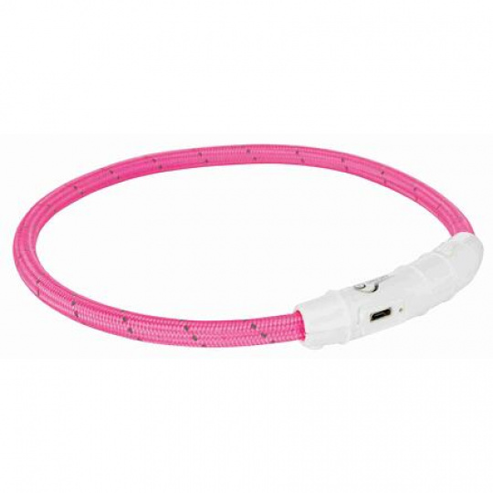 Svítící kroužek USB na krk, růžový (RP 2,10 Kč)