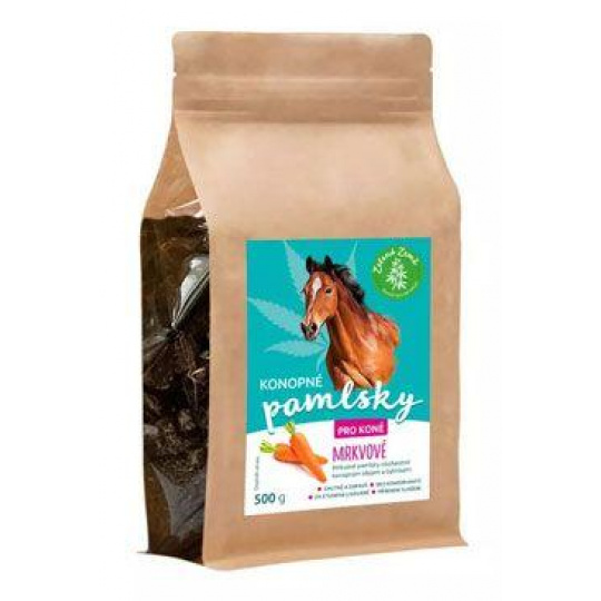 Konopné pamlsky pro koně mrkvové 500g Konopné pamlsky pro koně mrkvové 500g
