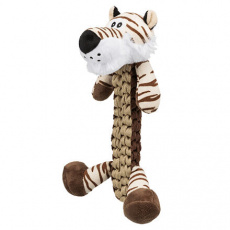 Tygr s opleteným tělem, robustní hračka se zvukem, 32 cm
