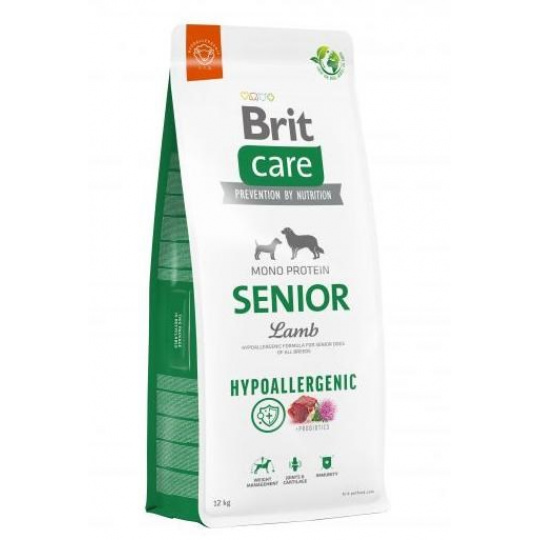 BRIT Care Hypoallergenic Senior Lamb&Rice - suché krmivo pro psy - 12 kg