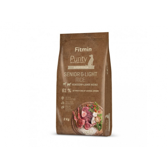 FITMIN Purity Rice Senior & Light Venison - suché krmivo pro psy - 2kg