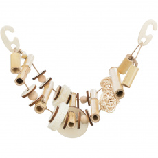 Závěsný bambusový most s ozdobami 45 cm