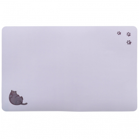 Prostírání pro kočky, Fat Cat s tlapkami, 44 x 28 cm, šedá