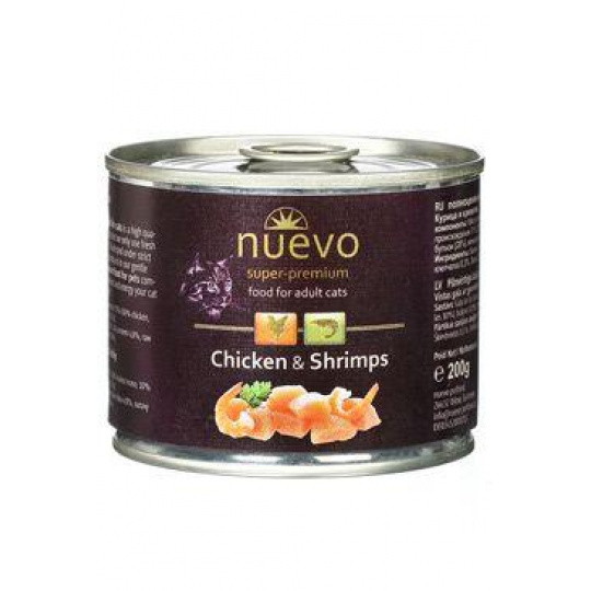 Nuevo kočka adult Kuře a krevety konz. 200g