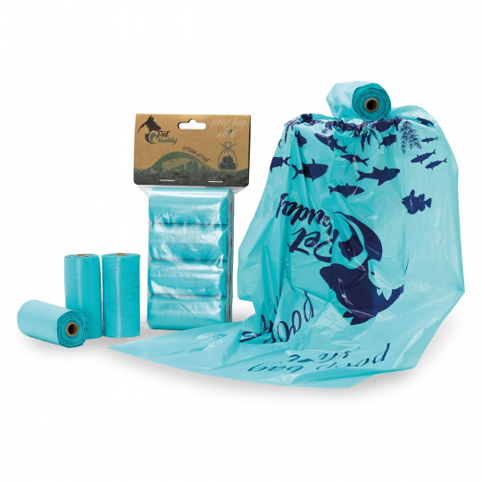 PetBuddy sáčky na exkrementy OCEÁN 4 role/ á 20 sáčků s potiskem a vůní