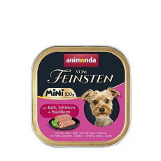 ANIMONDA paštika Vom Feinsten MINI - telecí, šunka, bazalka pro psy 100 g ANIMONDA paštika Vom Feinsten MINI - telecí, šunka, bazalka pro psy 100 g