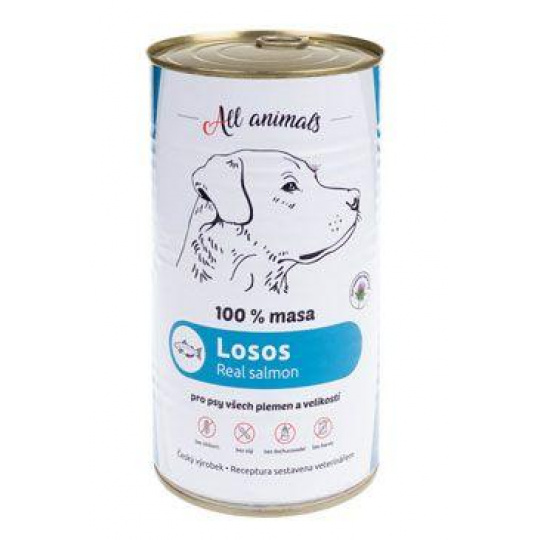 All Animals DOG konz. Losos mletý 1200g