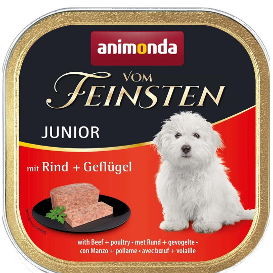 ANIMONDA Vom Feinsten Junior Beef with poultry - mokré krmivo pro psy - 150g