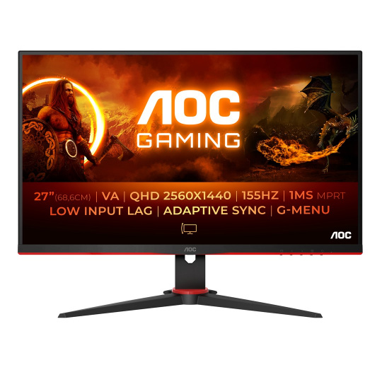 AOC G2 Q27G2E/BK plochý počítačový monitor 68,6 cm (27") 2560 x 1440 px Quad HD Černá, Červená