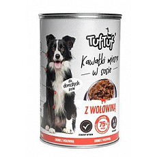 Tuf Tuf Dog Kúsky mäsa s hovädzím v omáčke konz.415g Tuf Tuf Dog Kúsky mäsa s hovädzím v omáčke konz.415g
