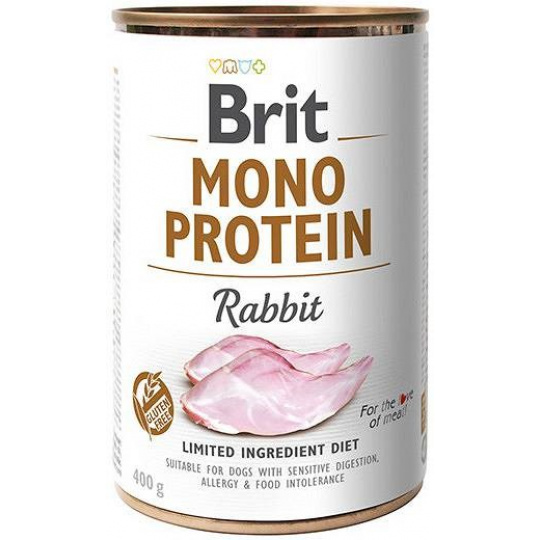 BRIT Mono Protein Rabbit - vlhké krmivo pro psy - 400g