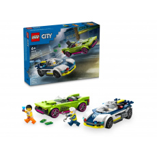 LEGO CITY 60415 HONIČKA POLICEJNÍCH VOZŮ A SVALNATÝCH AUT