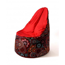 Sako taška pouffe Mandala print-red XL 120 x 80 cm