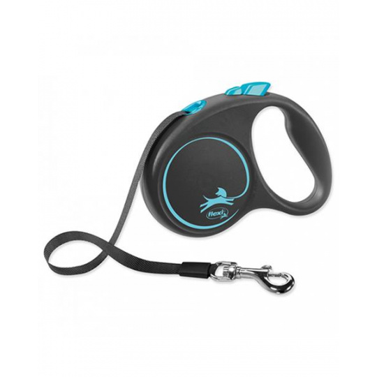 Vodítko FLEXI Black Design S pásek 5m/15kg modrá