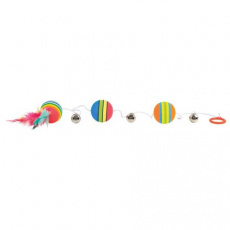 Duhové míčky na šňůrce s rolničkami 3,5 cm/80 cm Duhové míčky na šňůrce s rolničkami 3,5 cm/80 cm