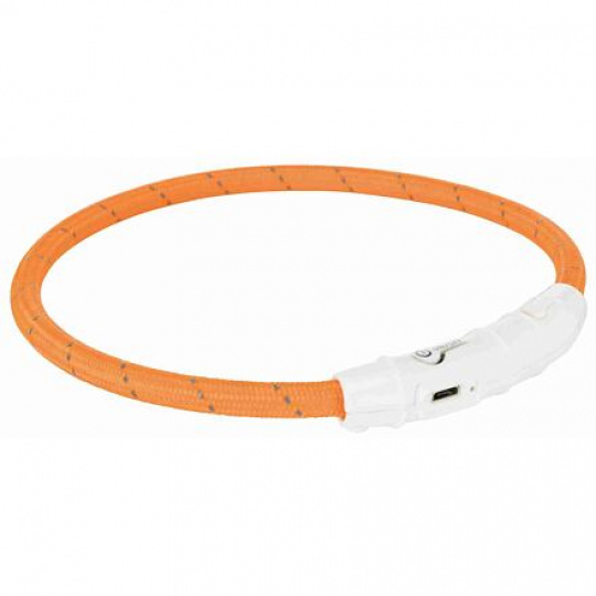 Svítící kroužek USB na krk, oranžový (RP 2,10 Kč)