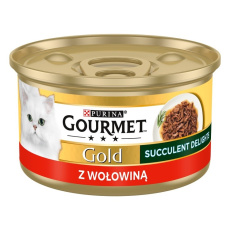 PURINA Gourmet Gold Succulent Delights Beef - mokré krmivo pro kočky - 85g