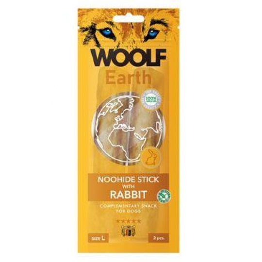 WOOLF Earth poch. NooHide L Sticks with Rabbit 85g