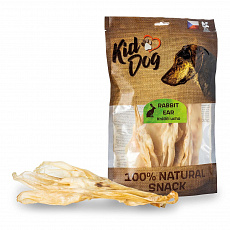 KIDDOG 100% Natural Snack, králičie uši bez srsti 200 g (cca 22 ks)