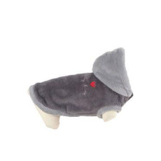 Obleček s kapucí pro psy TEDDY šedý 30cm Zolux
