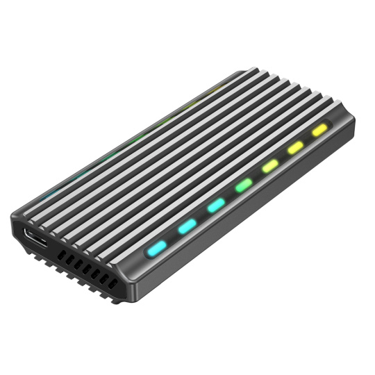 Gembird EE2280-U3C-03 USB 3.1 kryt pro disky M.2 NVMe, RGB, hliník