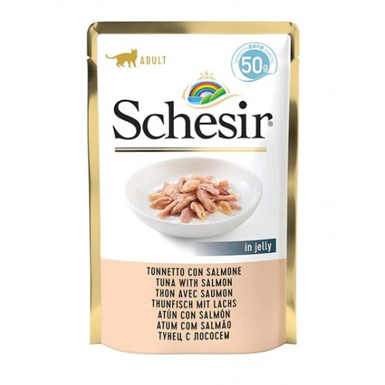 SCHESIR in jelly Tuna with salmon - mokré krmivo pro kočky - 50 g