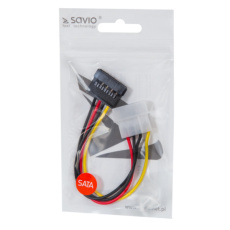 Napájecí kabel Savio MOLEX 4 pin (M) - SATA 15 pin (F) 0,18 m AK-10