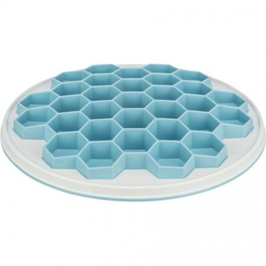 HIVE, talíř k pomalému krmení, o 30 cm, plast/TRP/TPE, šedá/modrá
