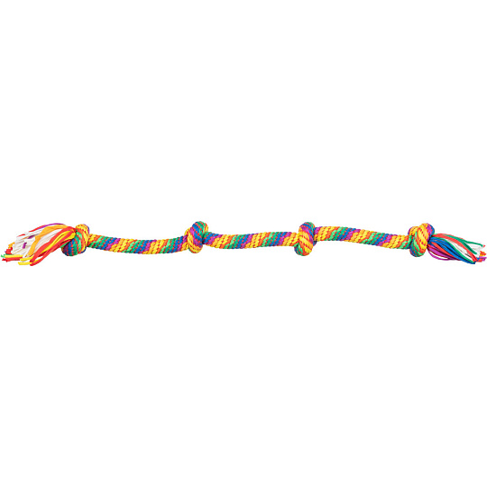 Hrací činka / přetahovadlo 91 cm, 4 uzly, multikolor - LIMITOVANÁ NABÍDKA