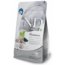 Farmina N&D dog WHITE (GF) puppy mini, morský vlk, spirulina & fenikel 1,5 kg