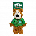 Hračka KONG Holiday Wild Knots Sweater Bear Green Md/Lg, s pískatkom, polyester