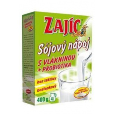 Nápoj Zajíc sojový s vlákninou+probiotik 400g krabička Nápoj Zajíc sojový s vlákninou+probiotik 400g krabička