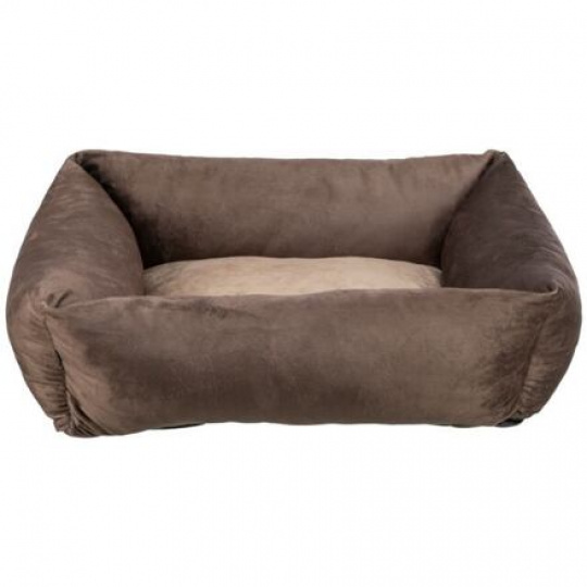 Obdélníkový recyklovaný pelech LIONEL, fleece, hnědá/béžová