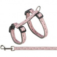 Postroj pro kočky s vodítkem, 27-45 cm/ 13 mm, 1,2 m, šedá/růžová