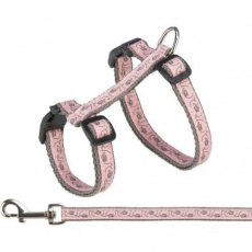 Postroj pro kočky s vodítkem, 27-45 cm/ 13 mm, 1,2 m, šedá/růžová Postroj pro kočky s vodítkem, 27-45 cm/ 13 mm, 1,2 m, šedá/růžová