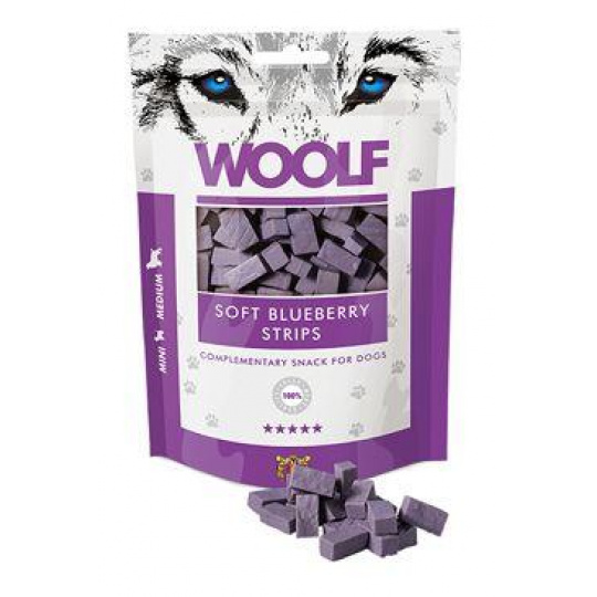 WOOLF Classic poch. Soft Blueberry Strips 100g